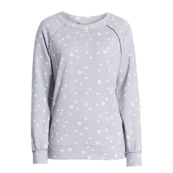 Caslon Lavender Gray with Stars Cozy Print Top Size Large - Picture 4 of 9